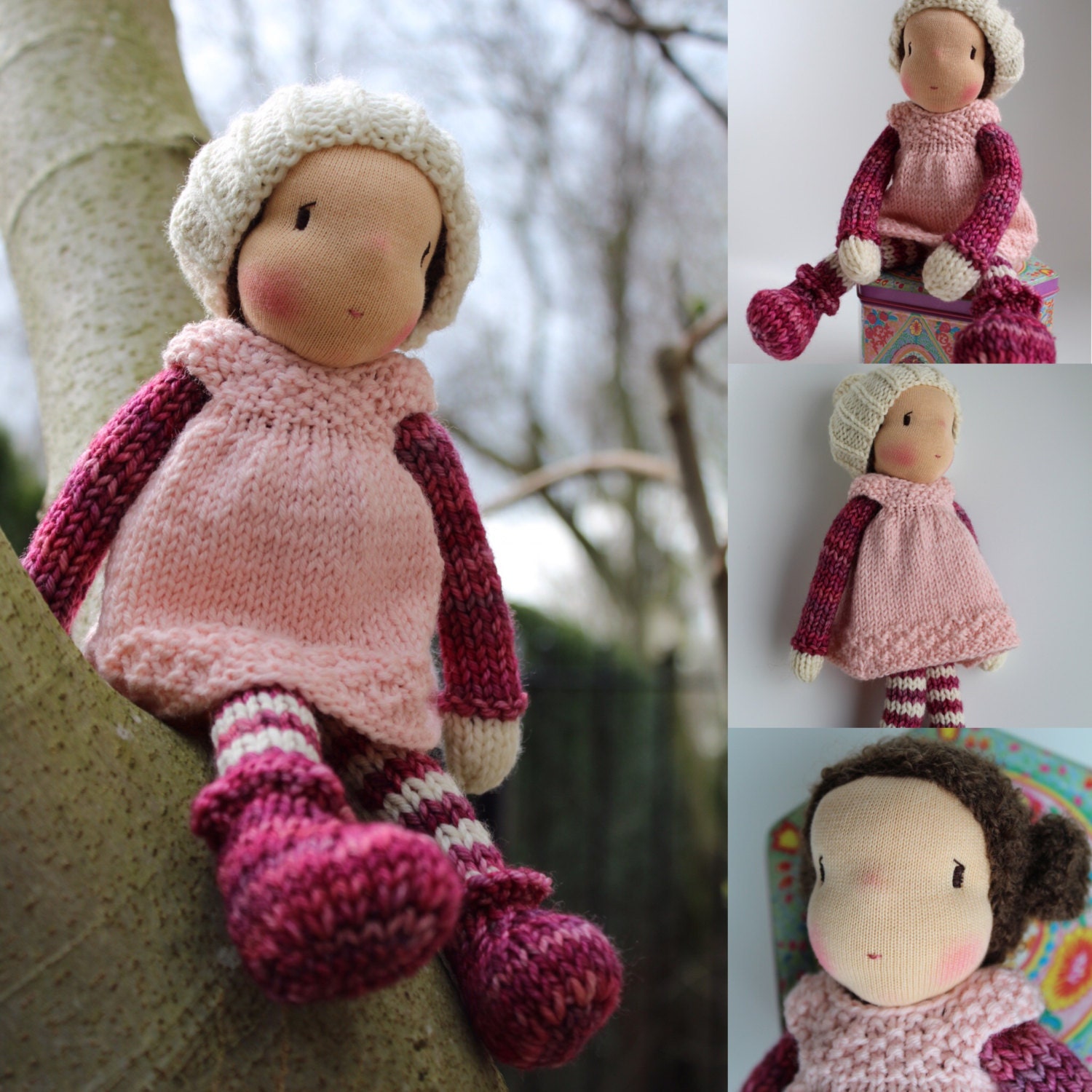 Waldorf doll Waldorf knitted doll Mara Knitted by Toddledolls
