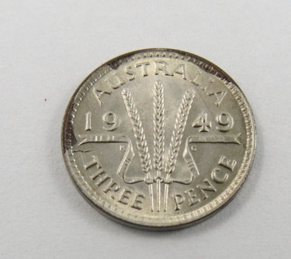 Australia 1949 Silver Three Pence Coin.