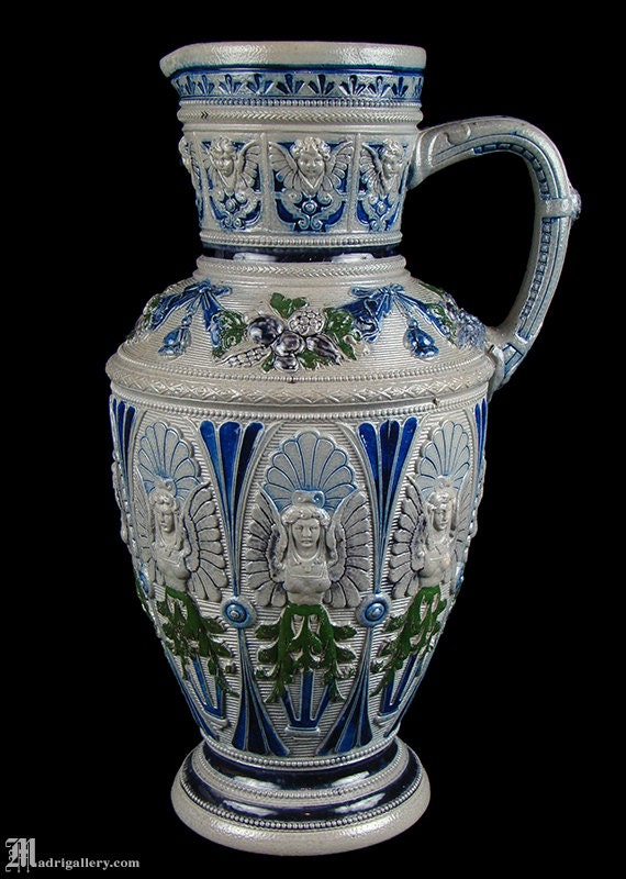 Paypal 1800 Number >> 1800s antique stoneware pitcher large blue gray salt glaze Paypal 1800 Number >> 1800s antique stoneware pitcher large blue gray salt glaze