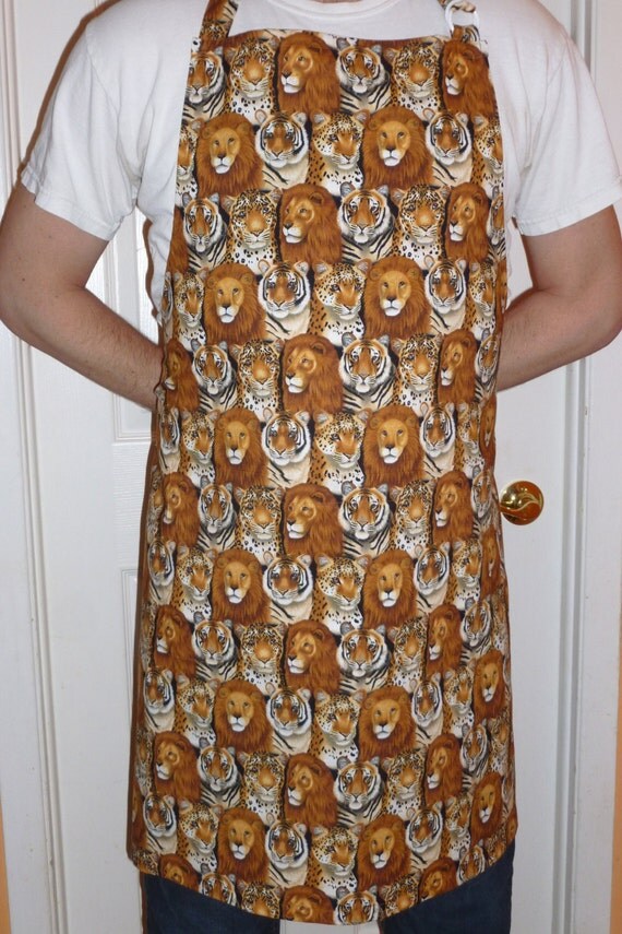 Adult kitchen apron / Lions / Tigers / Apron / Kitchen apron