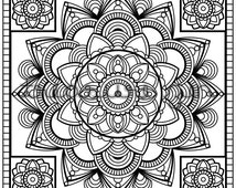 Mandala Colouring Page || Instant Download Colouring Page || Adult