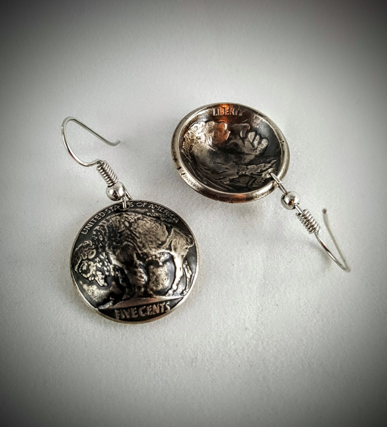 Buffalo Nickel or Indian Head Earrings