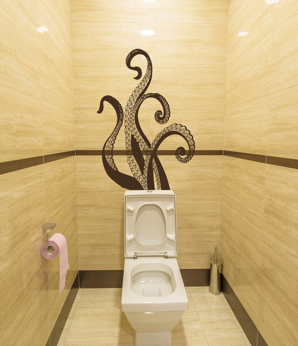 Octopus Wall Decals Bathroom Decor Sea Ocean Animals Tentacles