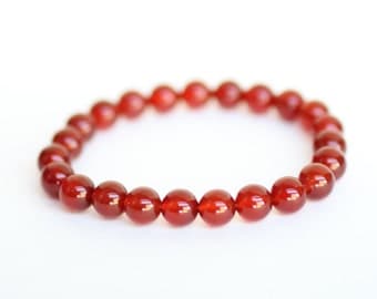 CARNELIAN Bracelet with Reiki Energy. Grounding Bracelet. Intuitive Protective Stress Relief abilities. Relieve fear. Root Chakra Balancer.