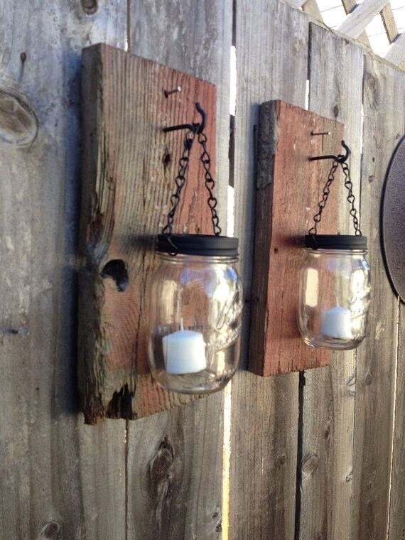 Items similar to 100 Authentic reclaimed wood mason jar candle holder