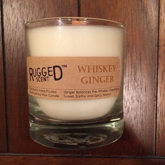 Whiskey Ginger Candle in Reusable Whiskey Glass by RuggedScent