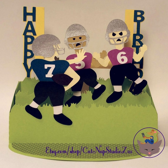 Download Items similar to Football Birthday 3D PopUp Card SVG, EPS ...