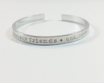 Friendship bracelet, forever friends, friendship cuff, besties, friends, custom, best friends, bracelet, cuffs, jewelry