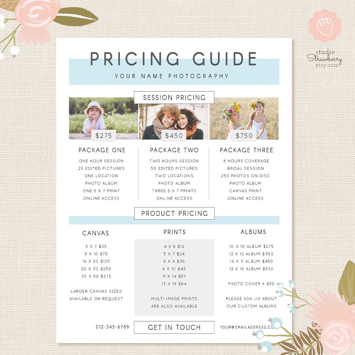 Photography Pricing Guide Template