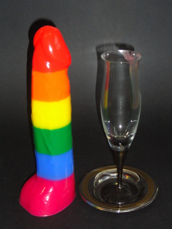 BIG Rainbow Hand Made Silicone Dildo