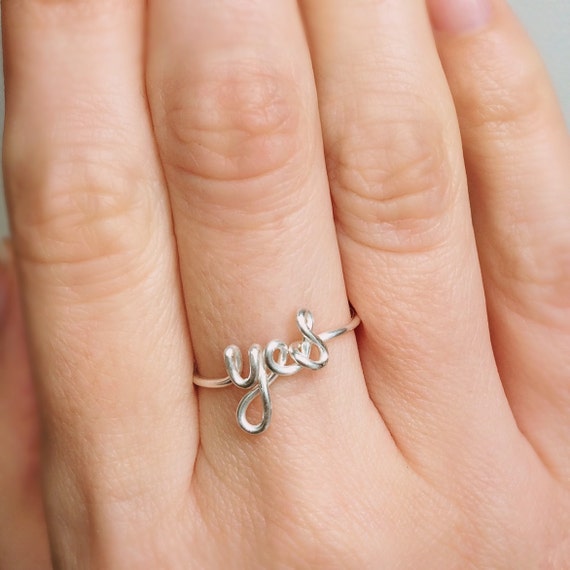 Yes Ring Yes silver ring Sterling silver ring Silver ring