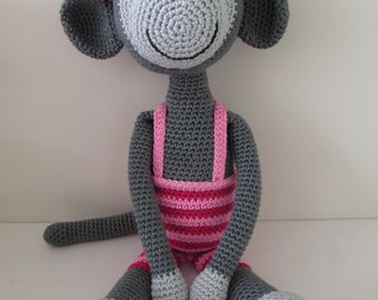 Monkey (girl) - crochet, stuffed animal, toys, baby shower, gift