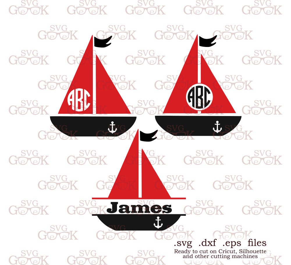 Download Sailboat SVG cut files Sail Boat Monogram Frame svg cut files