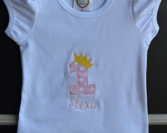Birthday Shirt with Crown by StitchesByJackie on Etsy