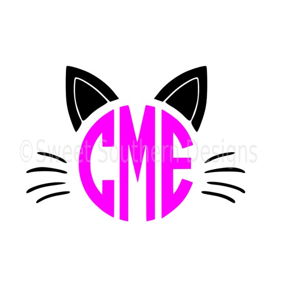 Download Cat halloween monogram SVG instant download design for cricut