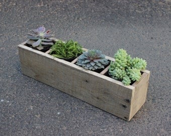 Succulent Planter, reclaimed wood planter, rectangle planter
