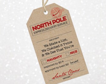 Christmas Santa Gift Tags | Printable Santa Gift Tags | Holiday Gift Tags | Special Delivery Gift Tags