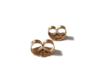 Gold Earring Backs, Gold Filled Ear Nuts, 6mm x 4.5mm, 2 Pieces, One Set of Gold Earring Backs for Jewelry (F 7041f)