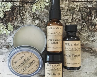 Travel Shave Kit | Herbal Shaving Soap | Groomsmen Gift | Travel Grooming Kit | Skincare Set for Men | Mens Skincare | Birthday Shave Gift