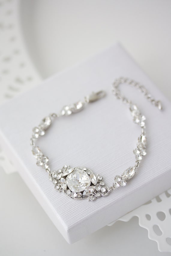 Crystal Bridal Bracelet Wedding Jewelry Swarovski Crystal