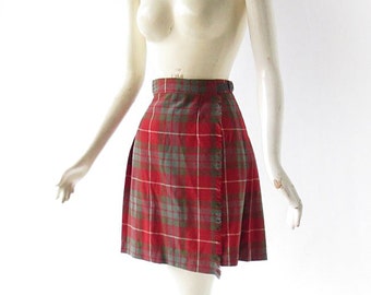 Red Plaid Skirt | Girl's Skirt | 1950s Skirt | 21-23W