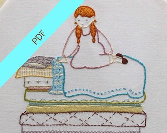 Princess and the Pea PDF Embroidery Sampler