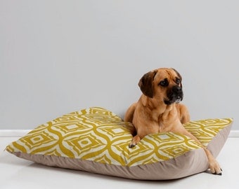 Yellow Dog Bed Pillow // Pet Bedding // Animal Pillow // Pet Mat // Modern Pet Bedding // Modern Geometric // Trevino Design // Dog Bed