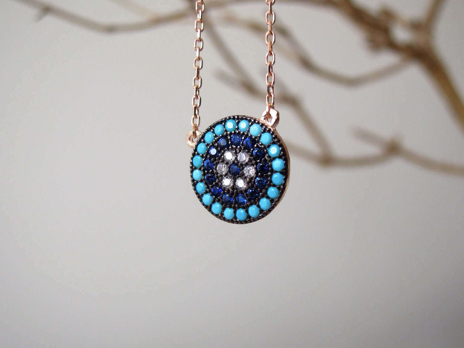 Turkish evil eye necklace jewelry gift for bride mother