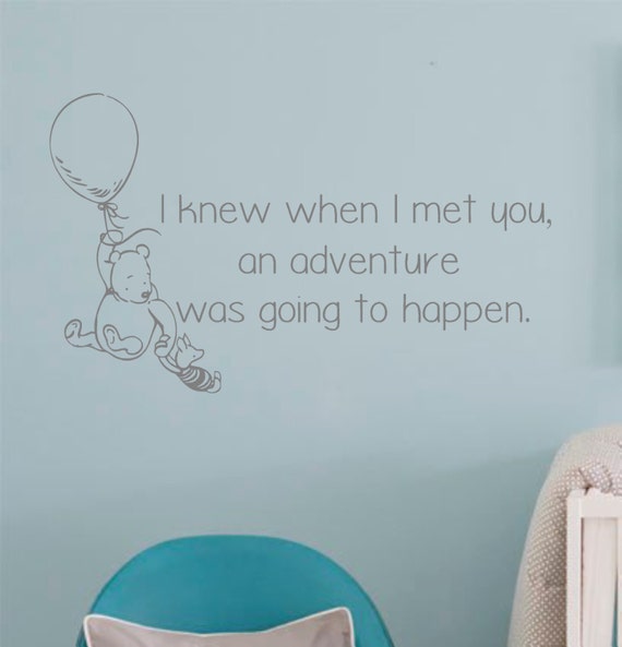 "As Soon As I Saw You" Winnie The Pooh Quote Vinyl Wall Decal Sticker – Multi-Color