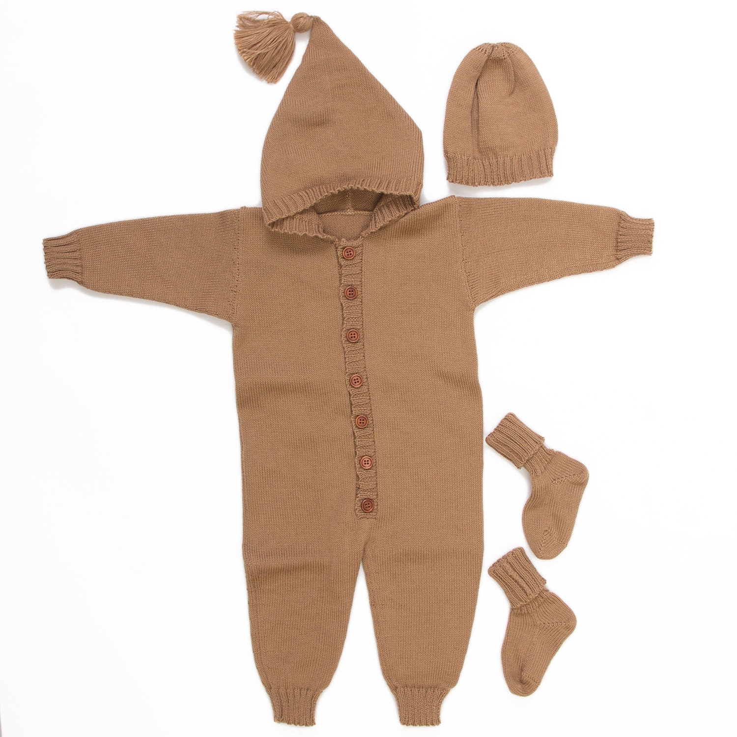 Baby overall Baby boy clothes Knit Baby overall with hood Knit