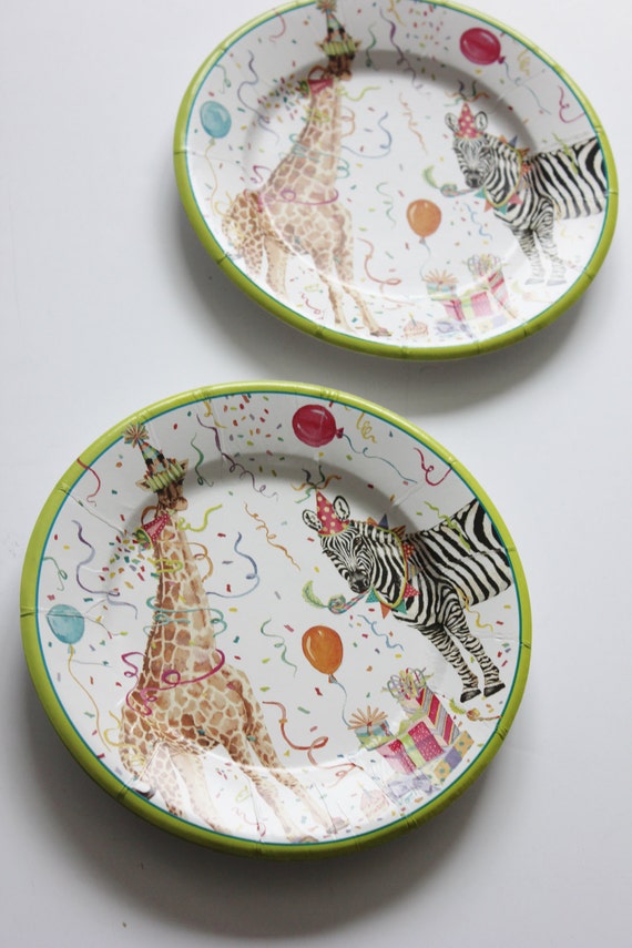 24 Vintage Style PARTY ANIMAL Paper Plates Parisian Vintage Style 24 vintage style party animal paper plates parisian vintage style