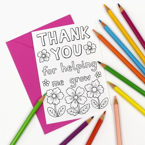 printable colour in thank you for helping me grow card