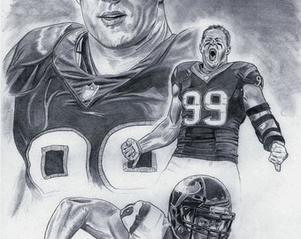 J.J. Watt of Houston Texans Poster Art