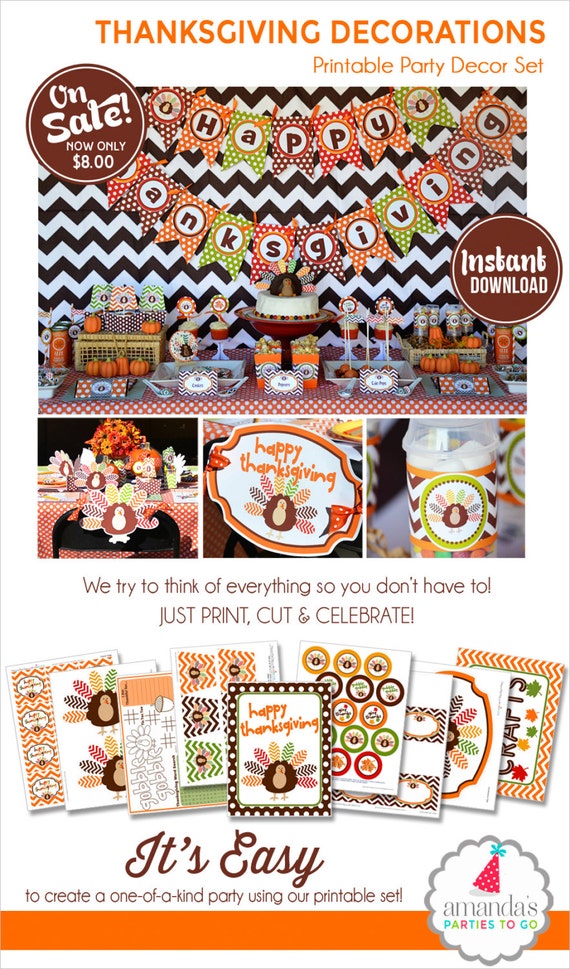 Thanksgiving Decorations | Thanksgiving Decor | Thanksgiving Party | Instant Download | Thanksgiving School Party | Amanda's Parties To Go Il_570xn