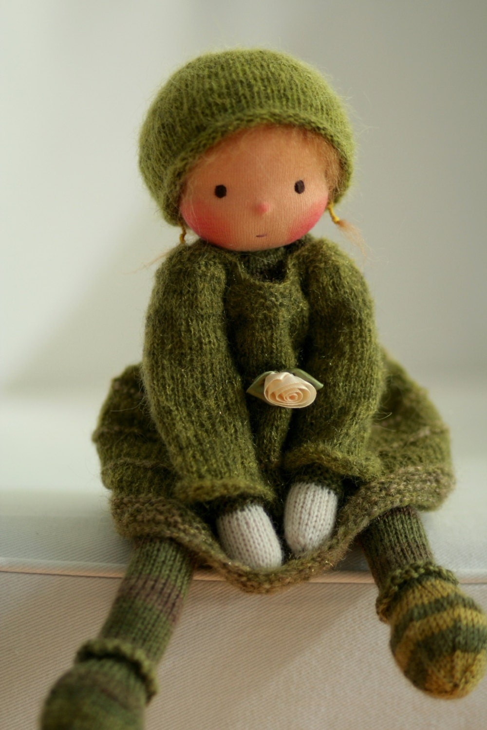 Waldorf knitted doll Alva 13 by Peperuda dolls