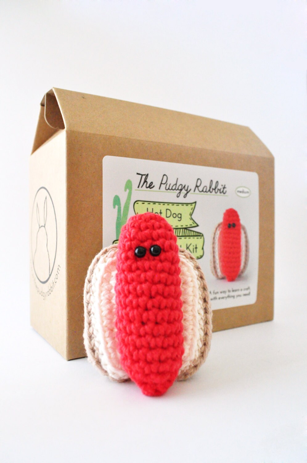Crochet Hot Dog Kit Amigurumi Kit DIY Crochet Learn to