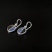 Sterling Silver Earrings, Divided Circles, Black and Blue, Modern, Contemporary, Minimal