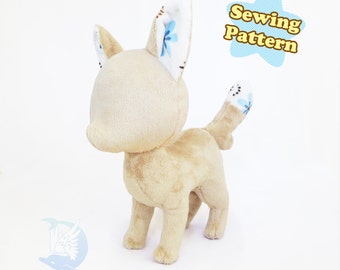 Fox Plush Sewing Pattern Plushie Pattern Digital Download PDF | Canine Plush Pattern DIY Sewing Pattern Dog Plush Eeveelution
