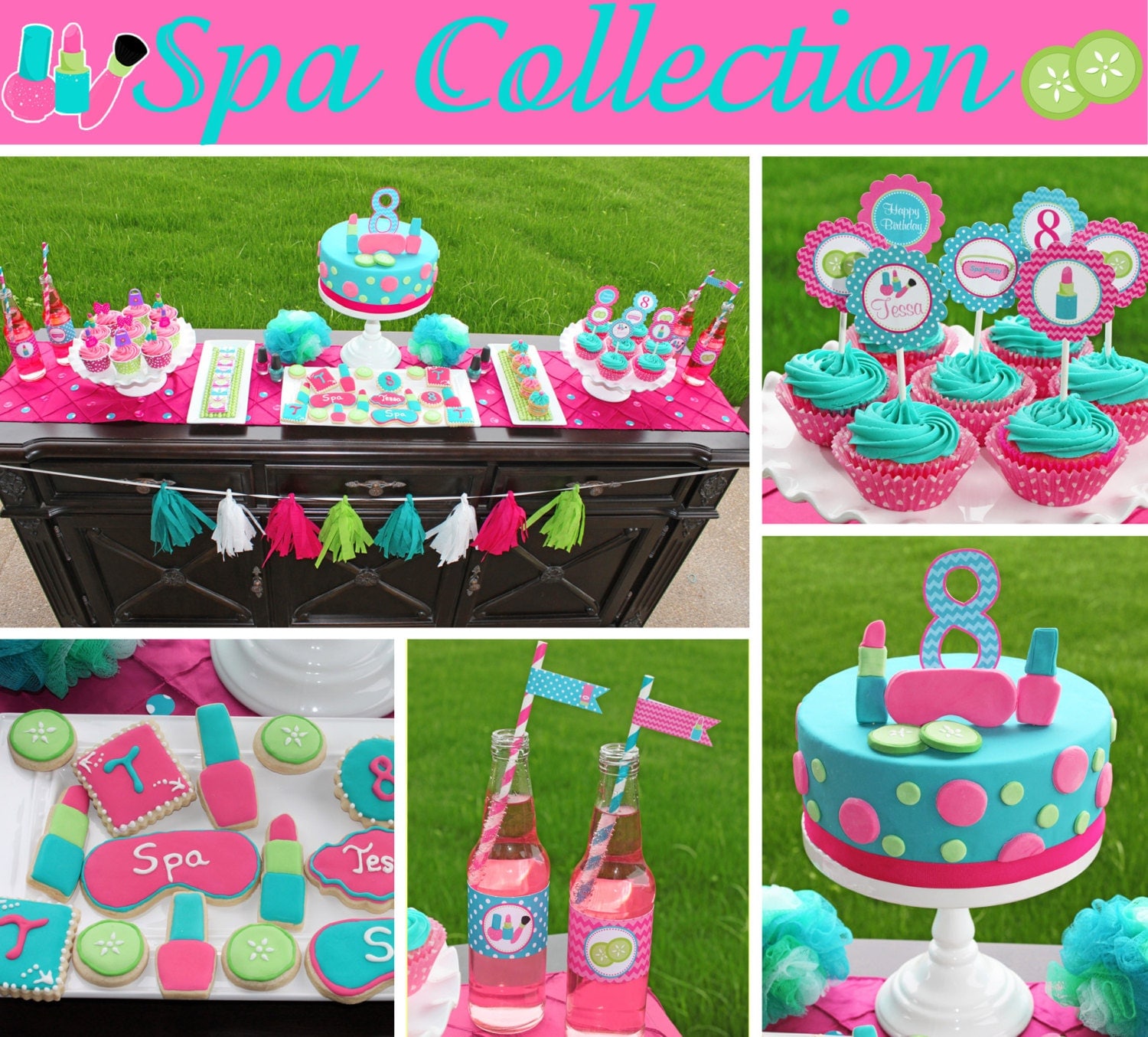 Spa Girls Birthday Party decorations PRINTABLE Deluxe Package