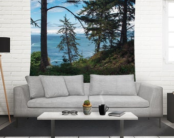 Trees Wall Tapestry, Beach Tapestry, Redwood Forest Tapestry, California Wall Tapestry, California Coast Tapestry, Redwoods, Norcal