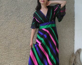 Vintage VERA MONT formal maxi dress, size L