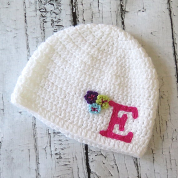 Monogram Baby Hat Crochet Monogram Hat Letter Hat