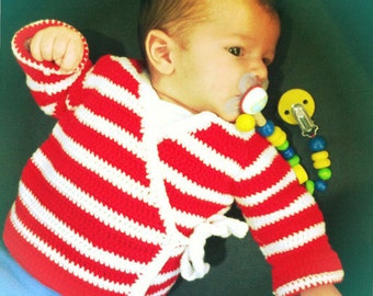 Gilet cache cœur au crochet (en FRANÇAIS) - naissance à 3 mois