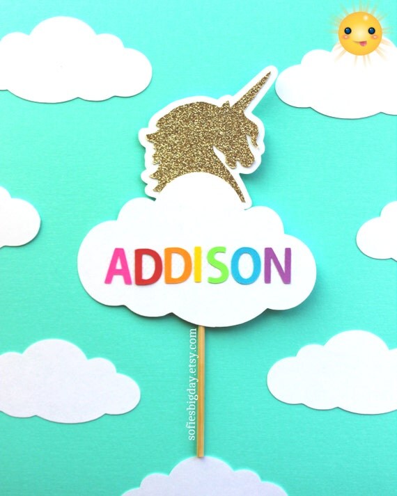 unicorn cake topper rainbow cake topper custom unicorn