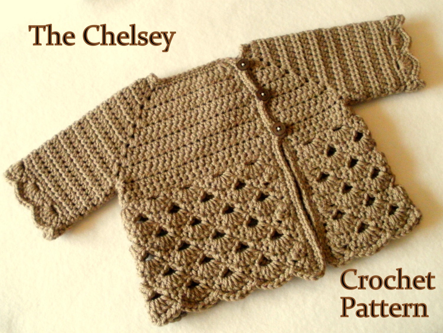 Crochet Pattern Baby Girl's Sweater Pattern Sizes 0 12