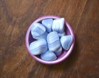A Grade Large Blue Lace Agate Tumbled Gemstone Pocket Stone Meditation Energy Healing Reiki Craft Crystal Gridding Supply Calming Crystal