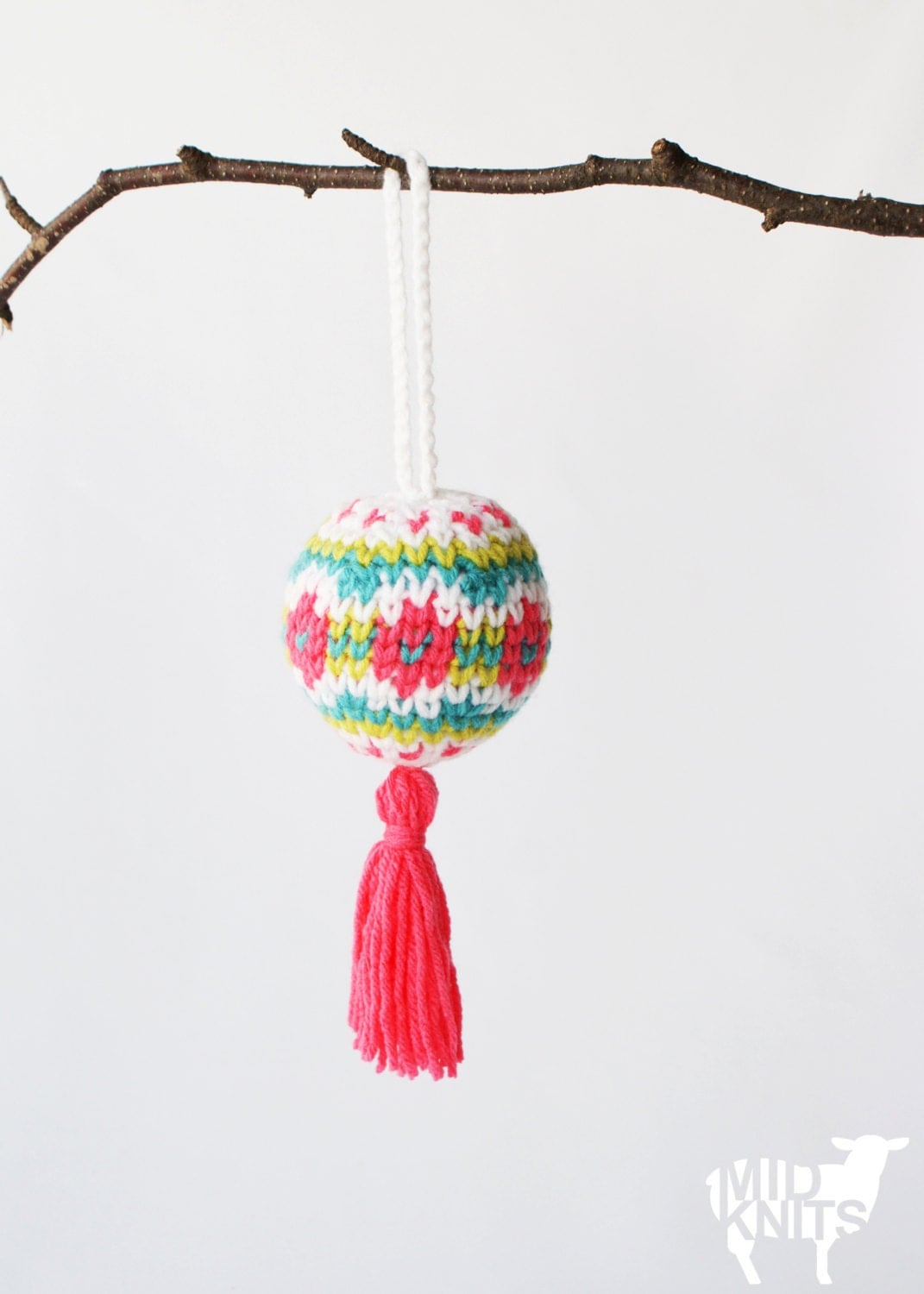 DIY Crochet PATTERN - Fair Isle Christmas Baubles with Tassels - 3