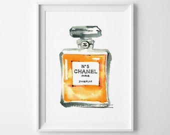 Chanel No 5 Perfume Archival Art Print Watercolor Illustration