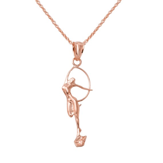 Gymnastic Girl Necklace in Sterling Silver 18K Rose Gold