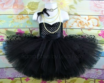 Baby toddler Tutu dress with tiara headband old Hollywood starlet inspired costume dress up set photography prop